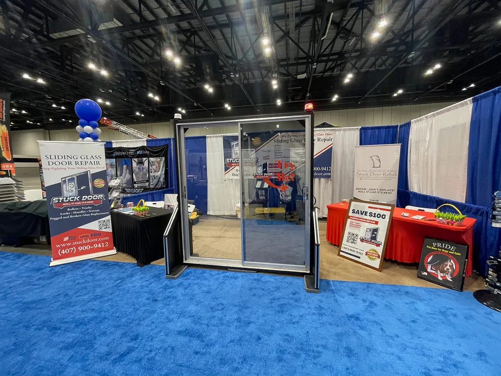 Stuck Door trade show booth